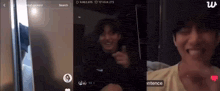 a collage of three images of a man 's face , one of which is a screenshot of a video .