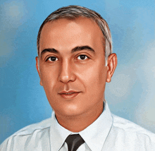 a man wearing a white shirt and black tie is looking at the camera