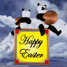 Happy Easter Easter Panda GIF - Happy Easter Easter Panda Easter Eggs GIFs