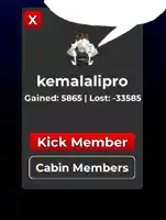 a screenshot of a game that says kemalapro gained : 5865 lost : 33585