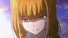 a girl with blonde hair is crying with tears coming out of her eyes