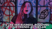 Its Like Her Business Roughing Up Your Friends As The Law Friends GIF - Its Like Her Business Roughing Up Your Friends As The Law Her Business Roughing Up GIFs