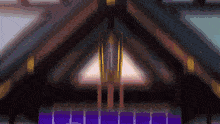 a computer generated image of a building with a triangle in the middle of it