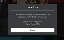 an error message that says join error on it