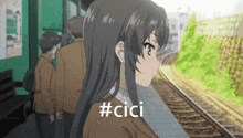 a picture of a girl with #cici written on it