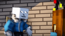 a cartoon character with a skeleton on his head