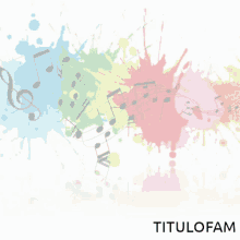 the word titulo is on a colorful background with a microphone