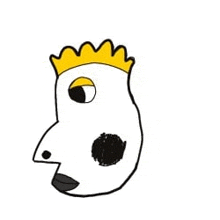 a drawing of a face with a crown on it .