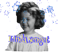 a picture of a little girl with the name linda senget written on it