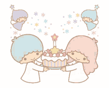 little twin star happy birthday cake