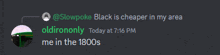 a screenshot of a discord conversation between @slowpoke black and oldirononly