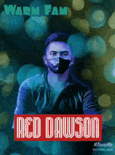 a cartoon of a man wearing a mask and the name red dawson