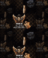 a man is standing in front of a fence with a eagle and the word division on it