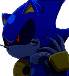 a close up of a sonic the hedgehog with a white background