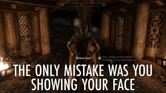 The Only Mistake Was You Showing Your Face Skyrim The Only Mistake Was You Showing Your 