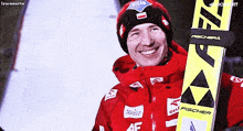 Ski Jumping Kamil Stoch GIF - Ski Jumping Kamil Stoch Grinning GIFs