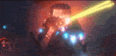 a robot is shooting a laser at another robot
