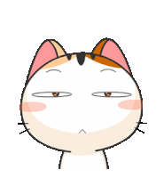 a cat with a pink ear is making a funny face with its eyes closed