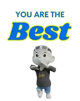 a cartoon character with the words you are the best behind him