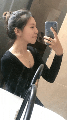 a woman is taking a picture of herself in a mirror