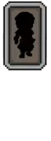 a pixel art silhouette of a person in a frame .