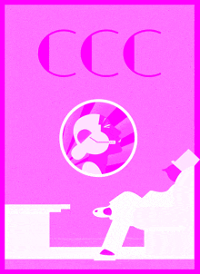 a pink poster with the letters ccc on top