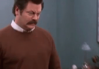 gif of Ron Swanson shaking his head and saying "what the hell just happened?"