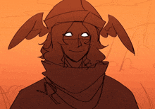 a drawing of a person with a hat and wings