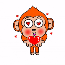 monkey animal love hear kiss