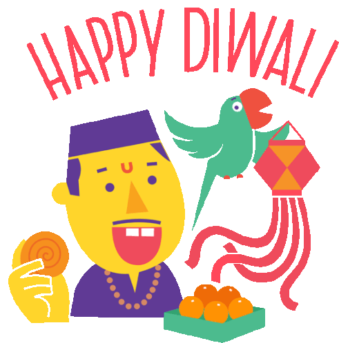Jytotish Saying Happy Diwali Sticker - Jyotish Jaanta Hai Happy Diwali Parrot Stickers