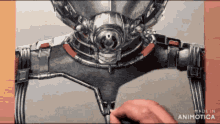 a drawing of an ant man is being made in animatica