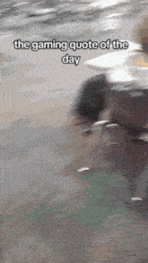 a blurred image of a person riding a bike with the words the gaming quote of the day