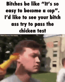 Chicken Chicken Test GIF - Chicken Chicken Test Cop GIFs