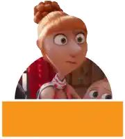 a cartoon character with a bun and a scarf on her neck