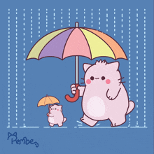 Rainy Day Pembe GIF - Rainy Day Pembe Pembe The Pink Cat GIFs