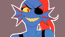 a cartoon drawing of a monster with a red eye