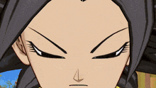 a close up of a cartoon character 's face with a very angry expression