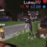 a person is playing a video game with the name lukeytv on the screen