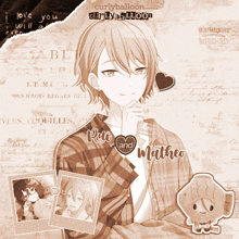 a picture of a boy with the words rui and matheo on it