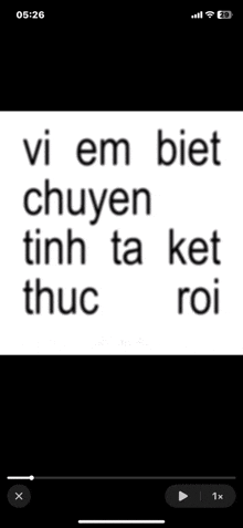 a screenshot of a video that says vi em biet chuyen tinh ta ket truc roi