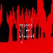 a red and black background with the word spread in white letters