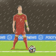 ronaldo rain football