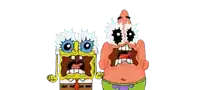 spongebob and patrick from spongebob squarepants are screaming with their mouths open