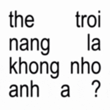 a white background with the words the roi nang la khong nho anh a written on it