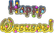 happy weekend animated text stars sparkle