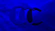a blue background with the letter cc in the center