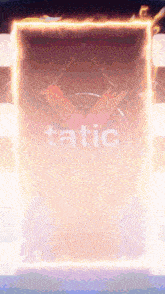 the word tatic is written on a purple background