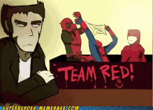 deadpool spiderman wolverine team red dare devil
