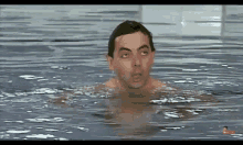 Mr Bean Swimming GIF - Mr Bean Swimming Panting GIFs