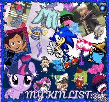 a collage of various cartoon characters including sonic the hedgehog